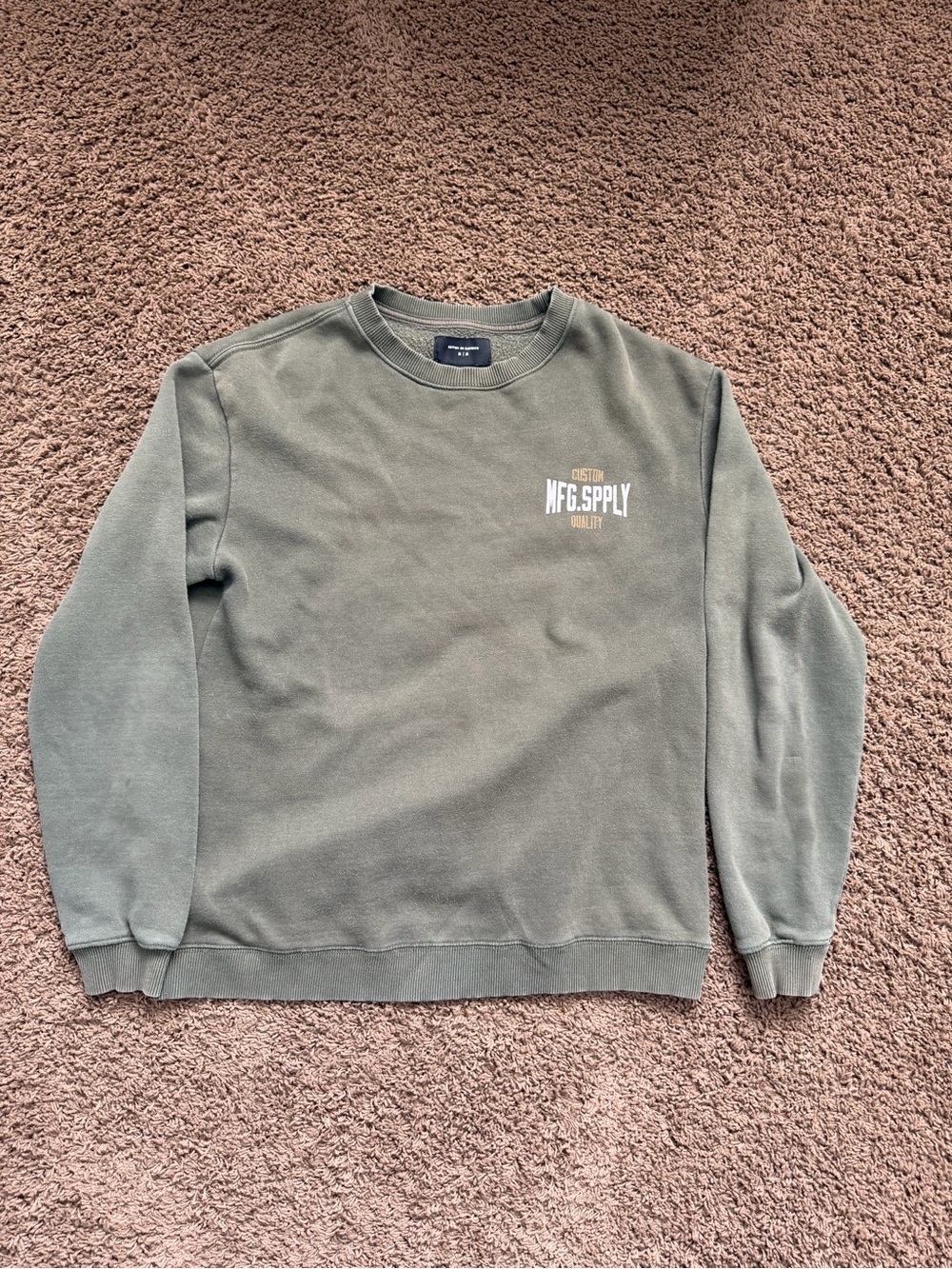 Cotton On Garments M Crewneck Sweatshirt Green MFG.SPPLY Graphic Fleece
